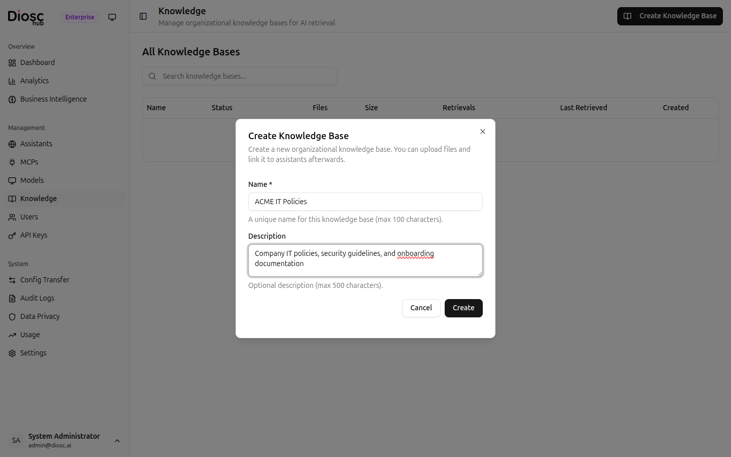 Create Knowledge Base